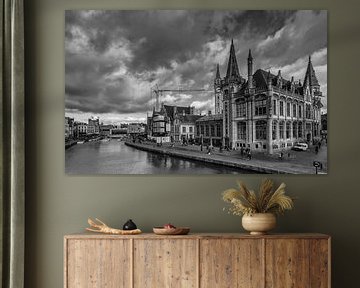 Stadsbeeld van Gent in zwartwit von Ilya Korzelius