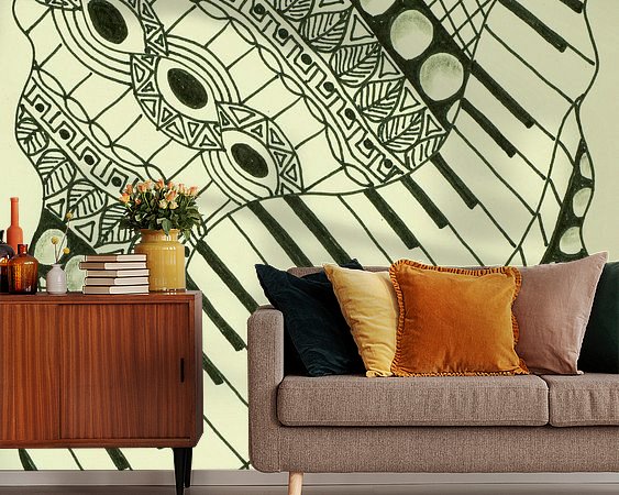 Voorbeeld van het werk in een kamer