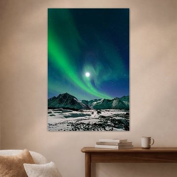 Aurora Northern Polar light in night sky over Northern Norway