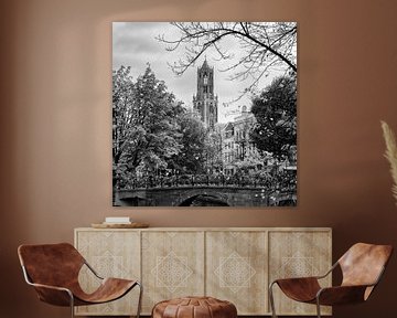 The Cathedral of Utrecht seen from the Oudegracht in the square by André Blom Fotografie Utrecht