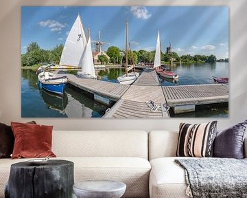 Windmills “De Lelie” and “De Ster” at the border of Lake Kralingen, Rotterdam, Holland, Netherlands by Rene van der Meer