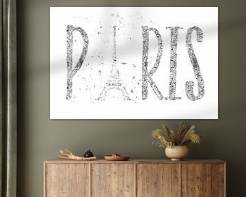 PARIJS typografie | zilver & wit van Melanie Viola