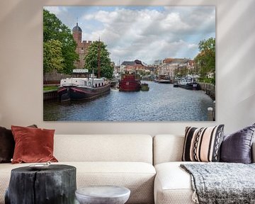 Boten in het kanaal van Zwolle van Peter Apers