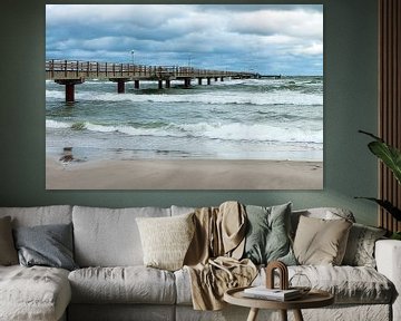 Pier on shore of the Baltic Sea