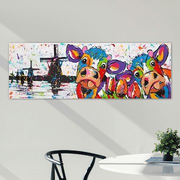Kühe in der Holländischen Landschaft | Panorama von Vrolijk Schilderij