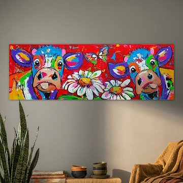 Fröhliche Kühe | Blumenmädchen | Panorama