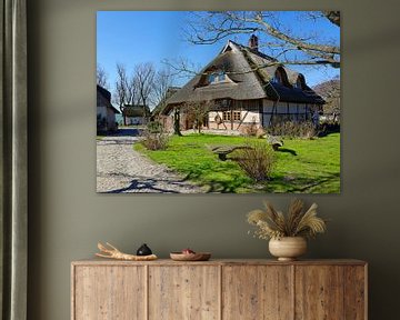 Old thatched Farmhouse on the Baltic Sea by Gisela Scheffbuch