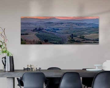 Panorama landschap bij Podere Belvedere in Toscane 