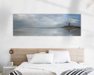 Vuurtoren en strand op Texel - panorama