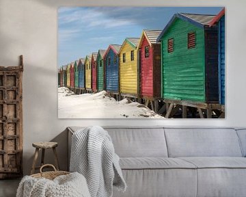 Gekleurde strandshuisjes -2 van Jolanda van Eek en Ron de Jong