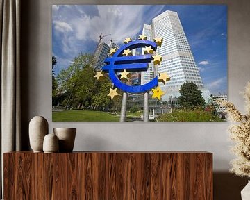 Euro teken in Frankfurt, Duitsland van Jan Kranendonk