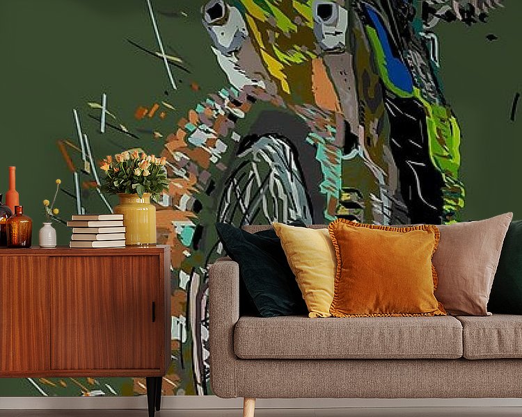 Voorbeeld van het werk in een kamer