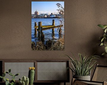 View to the city port of Rostock