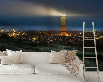 De Brandaris op Terschelling bij nacht van Gerard Wielenga