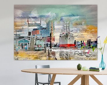Hamburg, Elbphilharmonie und Museumsschiff Cap San Diego by Peter Roder