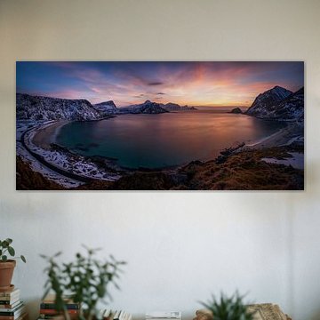 Haukland sunset panorama by Wojciech Kruczynski