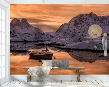 Boat in fjord by Wojciech Kruczynski
