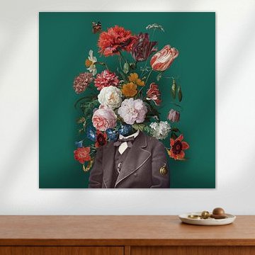 Self-portrait with flowers 