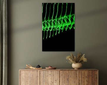 Abstract Art--Light dance-01-GREEN sur Katja Goede