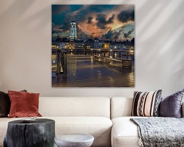 Deventer City Skyline square format by Peter Bolman