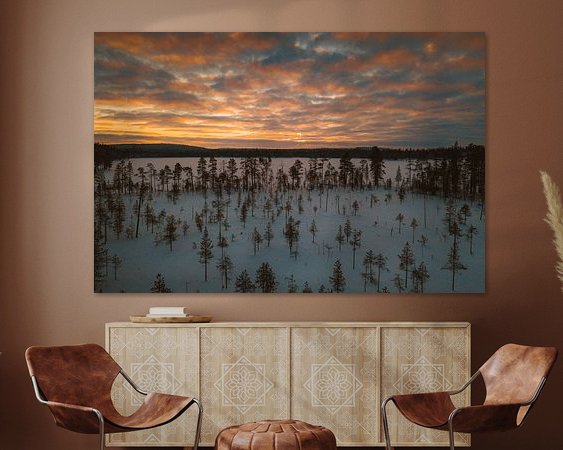 Voorbeeld van het werk in een kamer