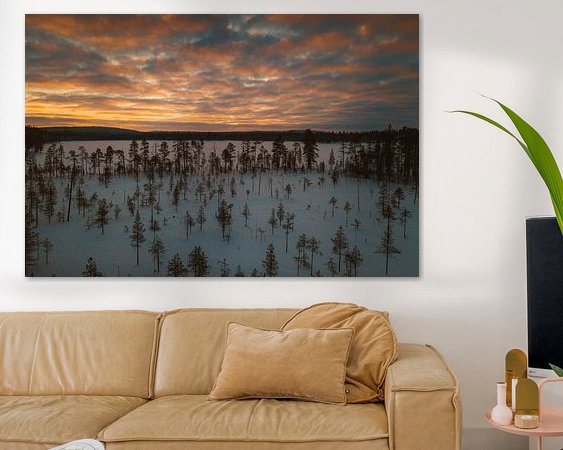 Voorbeeld van het werk in een kamer