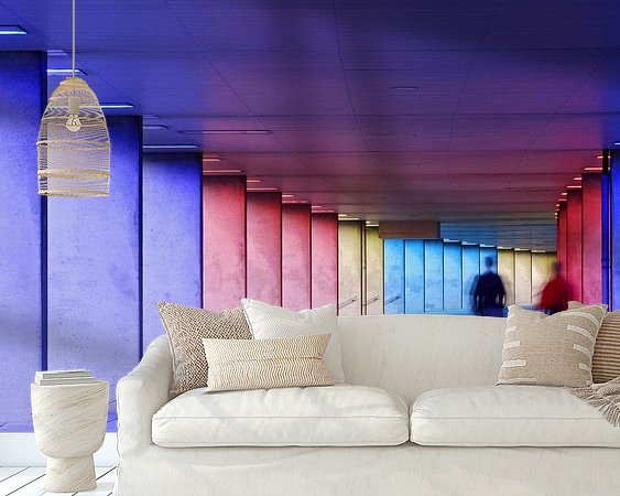 Voorbeeld van het werk in een kamer