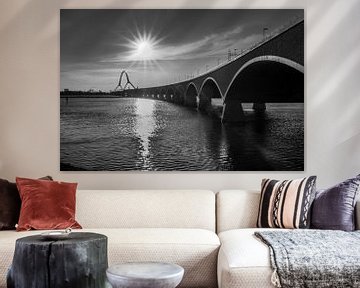 Walloon bridge The crossing at Nijmegen in black and white by Patrick Verhoef