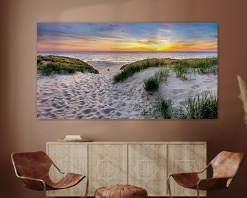 Paal 15 prachtige Zonsondergang - Texel van Texel360Fotografie Richard Heerschap