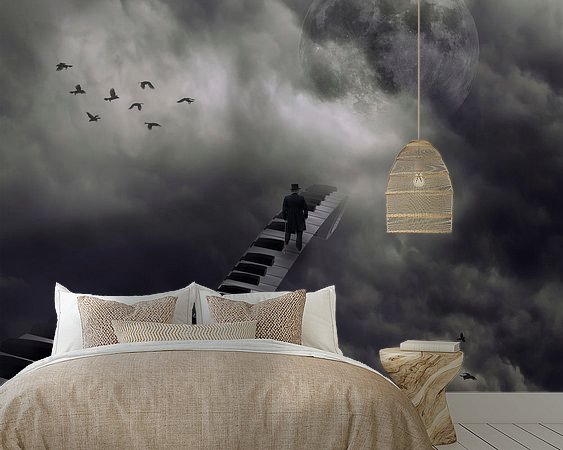 Voorbeeld van het werk in een kamer