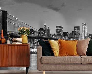 Skyline New York zwart-wit van Bart van Dinten