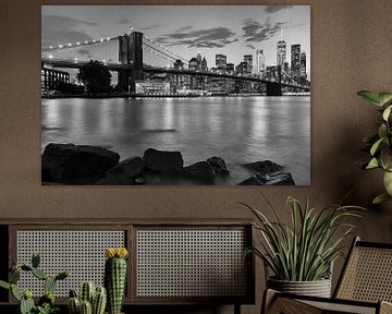 Skyline New York zwart-wit van Bart van Dinten