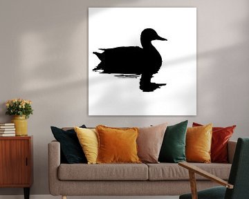 Silhouette d'un canard (Carré) sur Fotografie Jeronimo