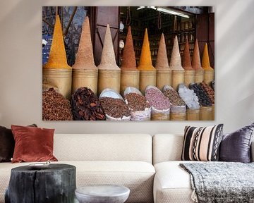 Spices for sale in Marrakech by Margot van den Berg