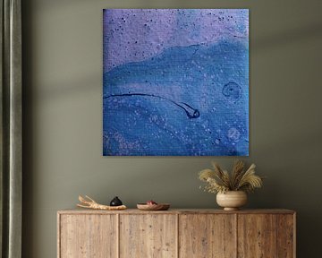 Acryl Pouring met zeediertje (abstract)