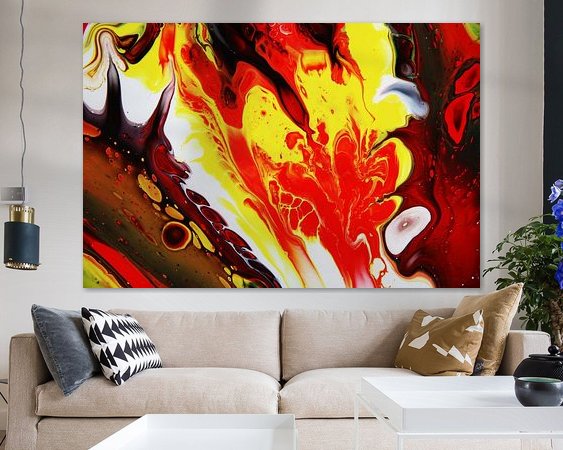 Voorbeeld van het werk in een kamer