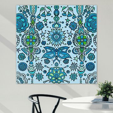 Blue Pattern XXL by Esther  van den Dool
