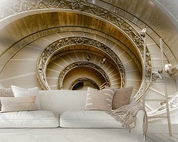 Staircase, wenteltrap in het Vaticaanmuseum, Rome, Italy van Martin Stevens