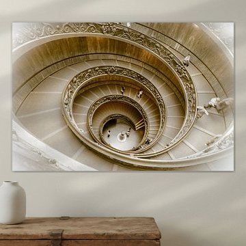 Escalier, escalier en colimaçon au Musée du Vatican, Rome, Italie sur Martin Stevens