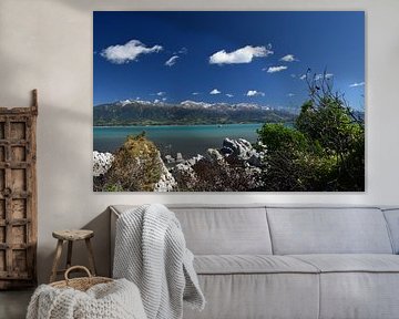 Uitzicht op zee in Kaikoura, Nieuw-Zeeland