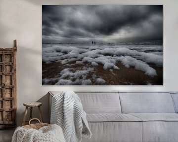 Storm on the beach by Annemiek van Eeden