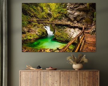 Canyon de la Vintgar Gorge avec passerelle en bois sur iPics Photography