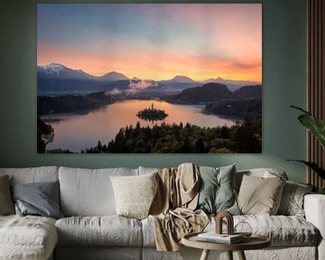 Bled See Sonnenaufgangansicht von iPics Photography