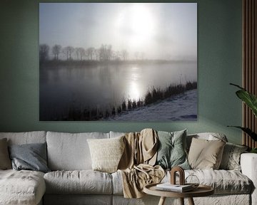 Rustiek winterlandschap aan het kanaal von Nicky`s Prints