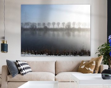 Winterlandschap aan het kanaal  van Nicky`s Prints