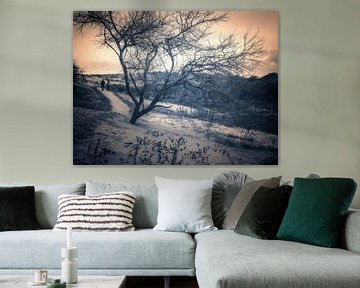 2 wandelaars in de duinen bij Kijkduin,  Den Haag Zuid Holland van Esther van Lottum-Heringa