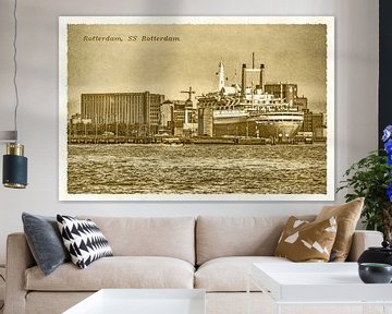 Vintage postcard: SS Rotterdam by Frans Blok