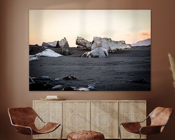 Ice rocks on Iceland's black beach by Marcel Alsemgeest