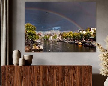 Rainbow over the Amstel river by Tom Elst