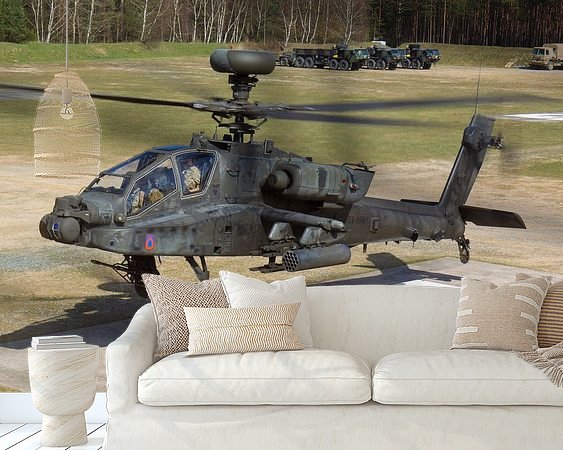 Voorbeeld van het werk in een kamer